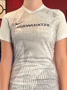 Nike White & Gray Arizona Soccer Short Sleeve Top